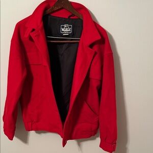 Vintage The Woolrich woman Bold Red Wool Jacket Button down